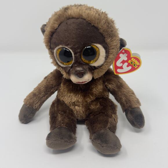Ty Beanie Boos Chessie Monkey Plush Stuffed Animal – Brown, Glitter Eyes - Picture 1 of 6
